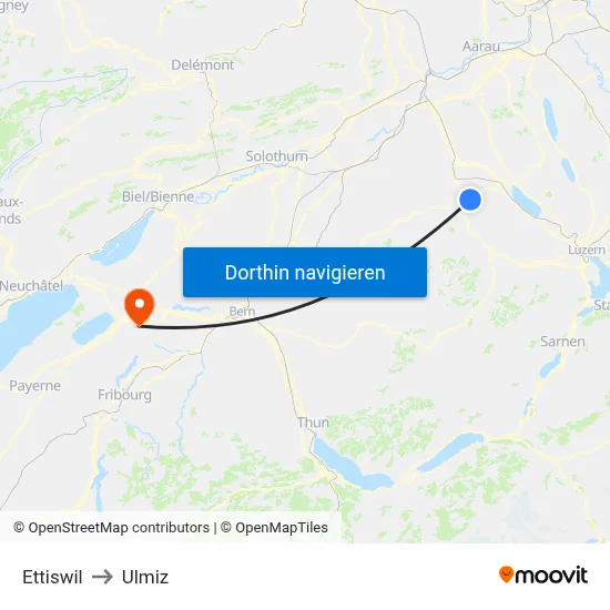 Ettiswil to Ulmiz map
