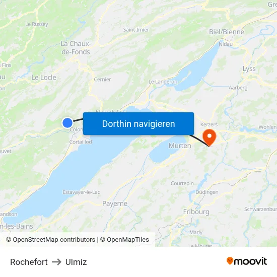 Rochefort to Ulmiz map