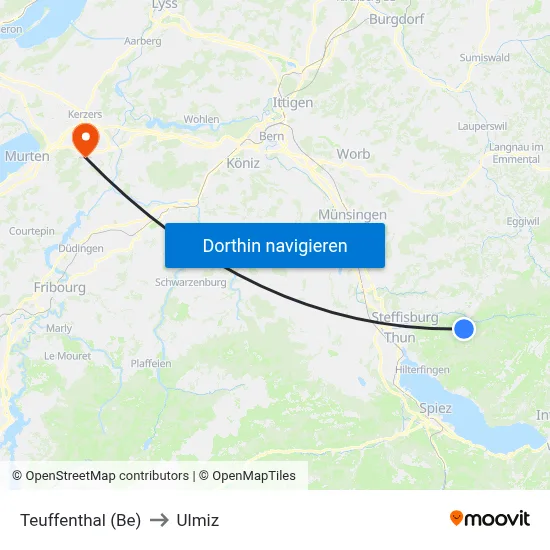 Teuffenthal (Be) to Ulmiz map