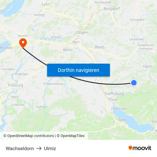 Wachseldorn to Ulmiz map