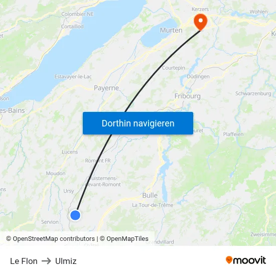 Le Flon to Ulmiz map