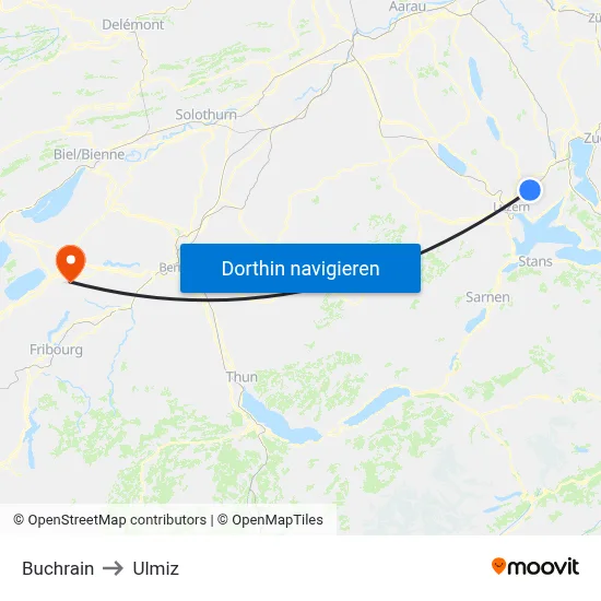 Buchrain to Ulmiz map