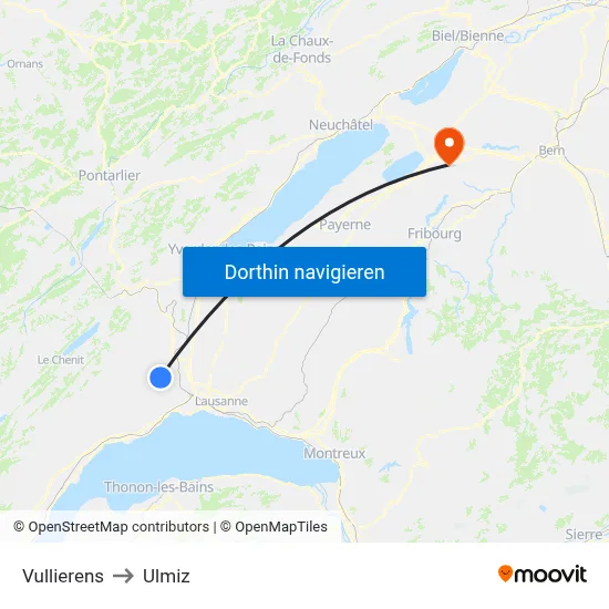Vullierens to Ulmiz map