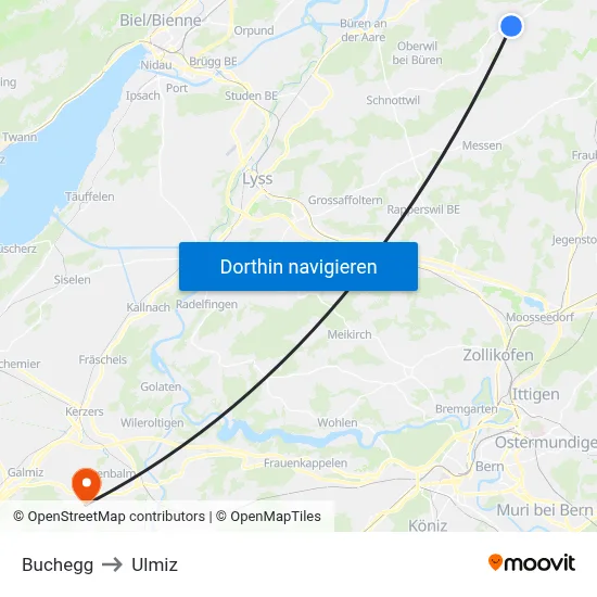 Buchegg to Ulmiz map