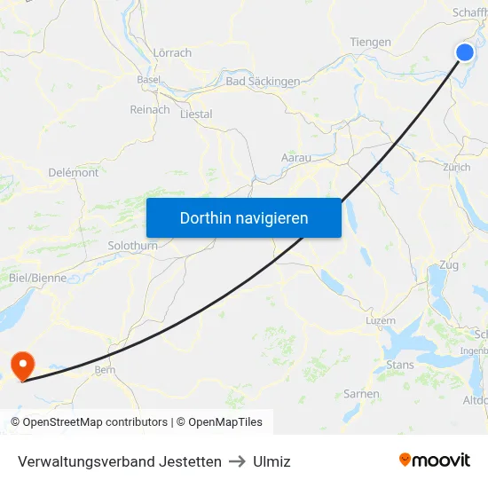 Verwaltungsverband Jestetten to Ulmiz map