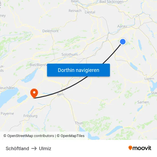 Schöftland to Ulmiz map
