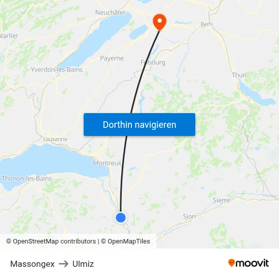 Massongex to Ulmiz map