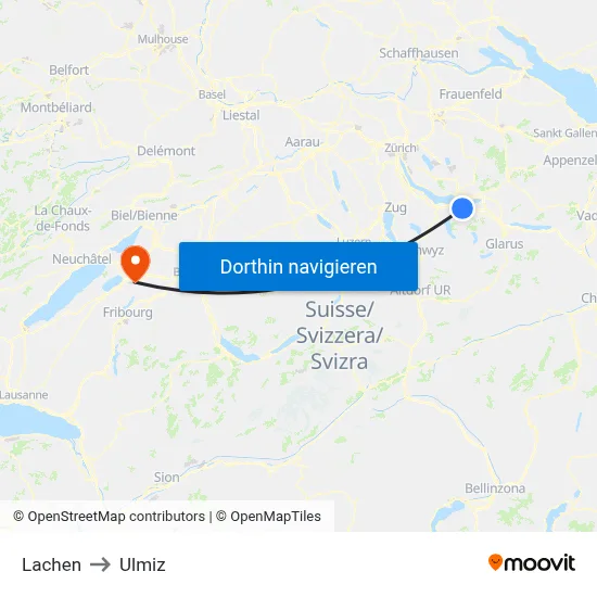 Lachen to Ulmiz map