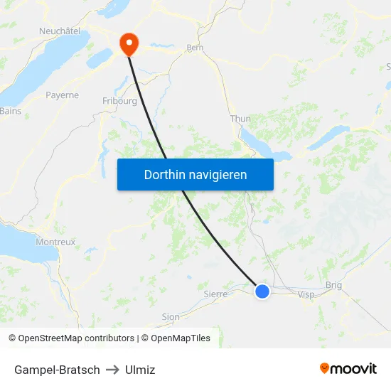 Gampel-Bratsch to Ulmiz map