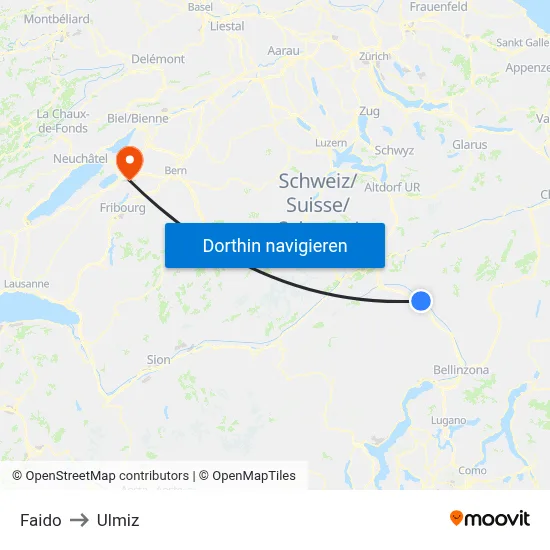 Faido to Ulmiz map