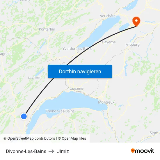Divonne-Les-Bains to Ulmiz map