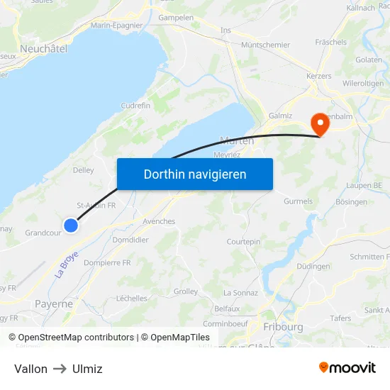 Vallon to Ulmiz map
