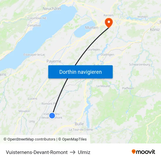 Vuisternens-Devant-Romont to Ulmiz map