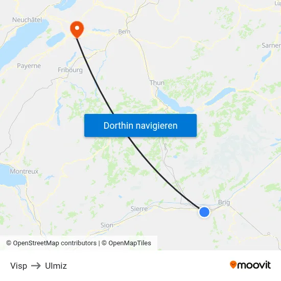 Visp to Ulmiz map