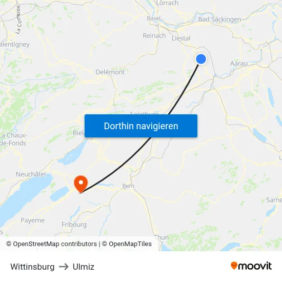 Wittinsburg to Ulmiz map