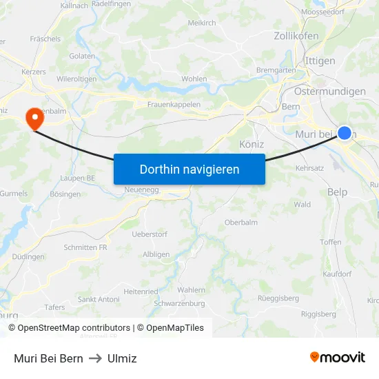 Muri Bei Bern to Ulmiz map