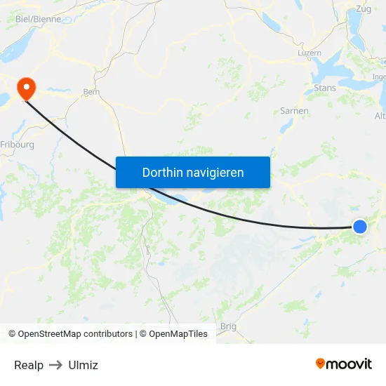 Realp to Ulmiz map