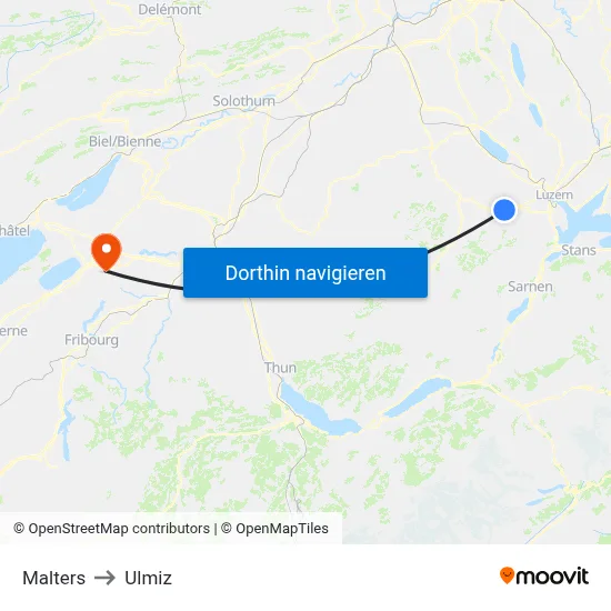Malters to Ulmiz map