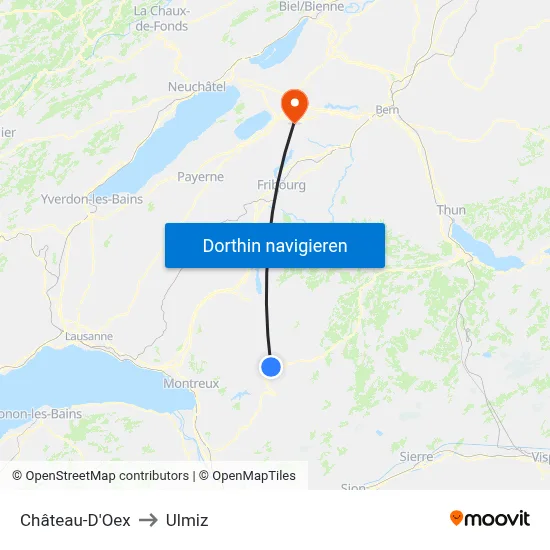 Château-D'Oex to Ulmiz map