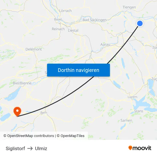 Siglistorf to Ulmiz map