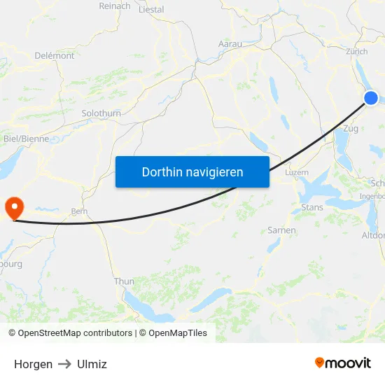 Horgen to Ulmiz map