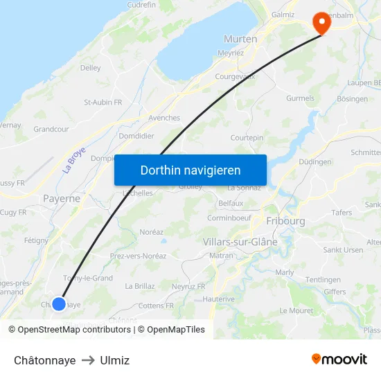 Châtonnaye to Ulmiz map