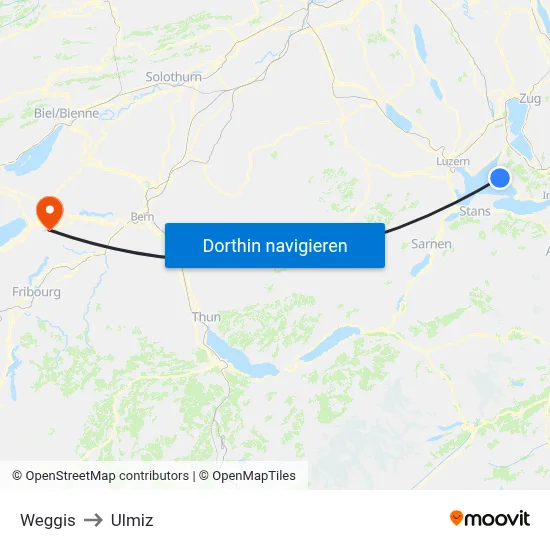 Weggis to Ulmiz map
