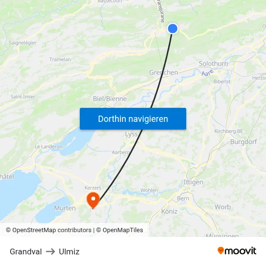 Grandval to Ulmiz map