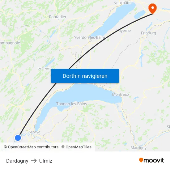 Dardagny to Ulmiz map