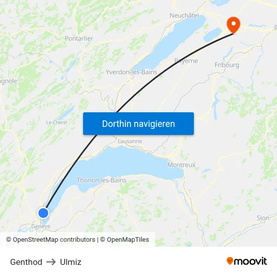 Genthod to Ulmiz map