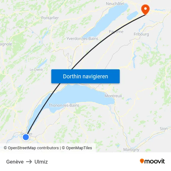 Genève to Ulmiz map