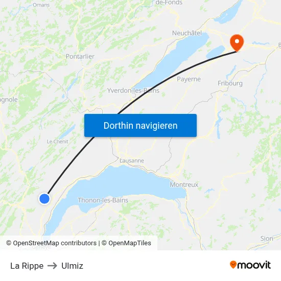 La Rippe to Ulmiz map