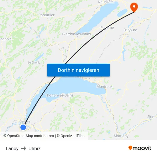 Lancy to Ulmiz map