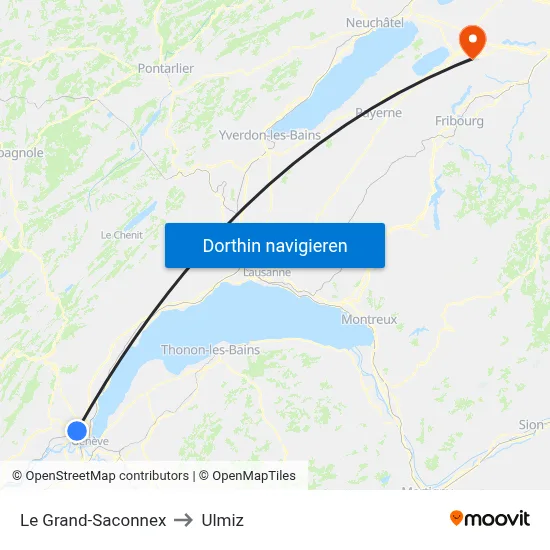 Le Grand-Saconnex to Ulmiz map