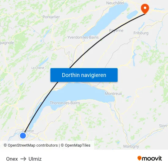 Onex to Ulmiz map