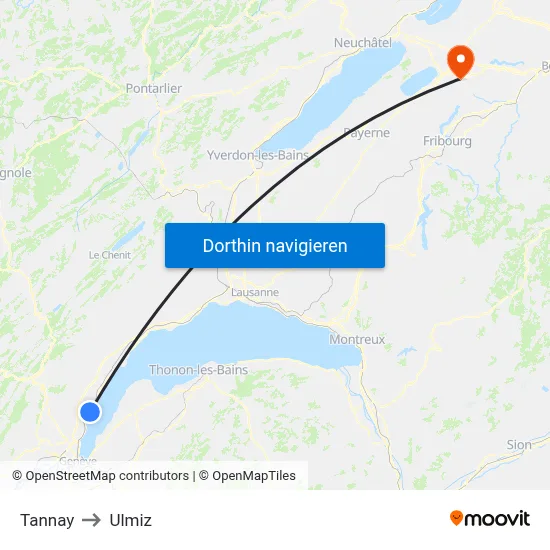 Tannay to Ulmiz map