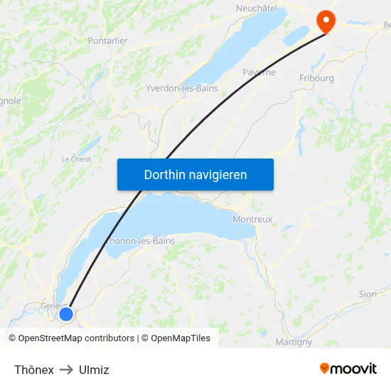 Thônex to Ulmiz map
