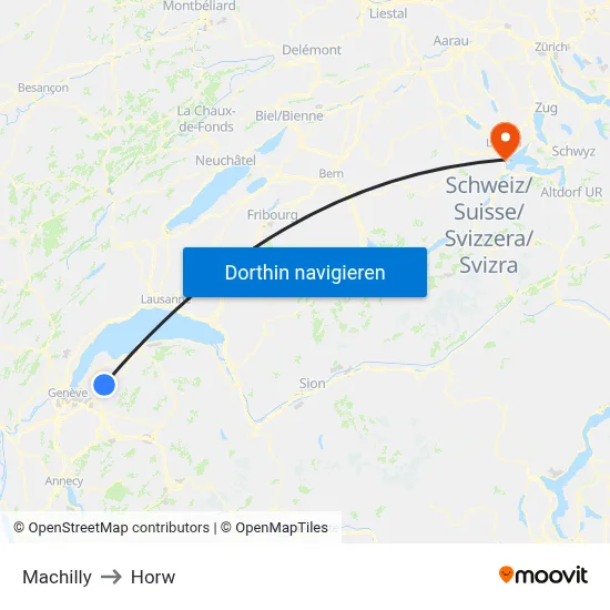 Machilly to Horw map