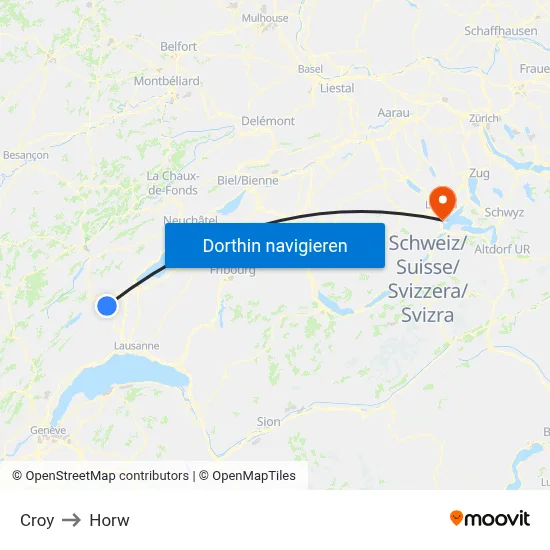 Croy to Horw map
