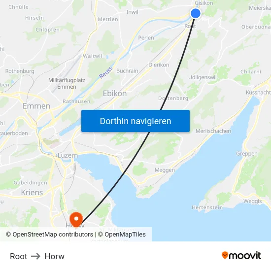 Root to Horw map