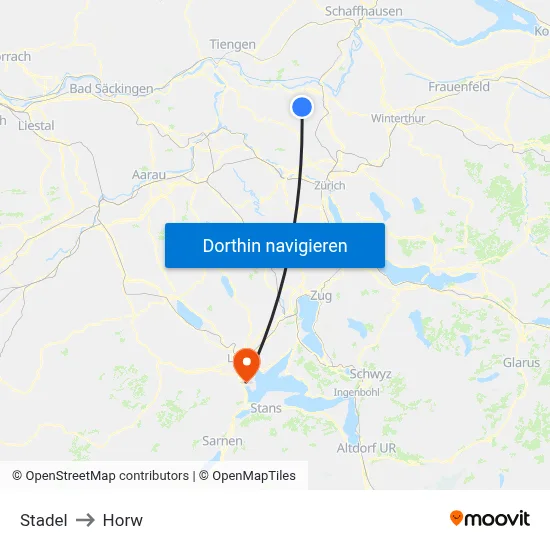 Stadel to Horw map