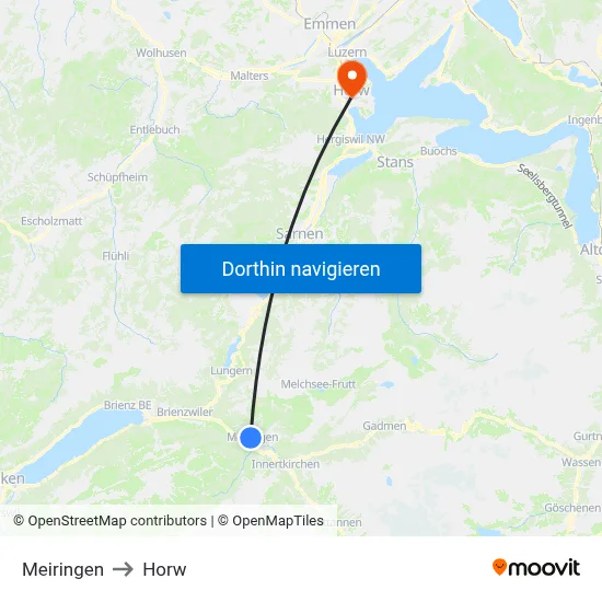 Meiringen to Horw map