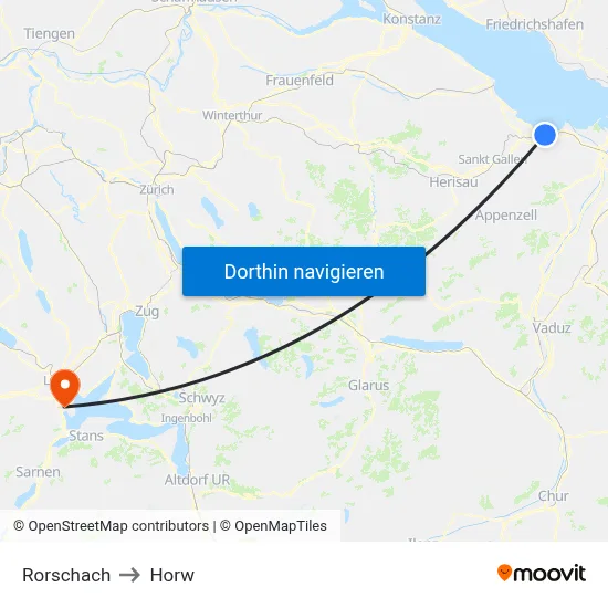 Rorschach to Horw map