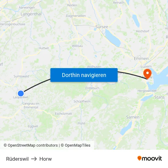 Rüderswil to Horw map
