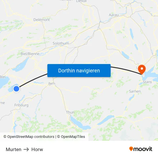 Murten to Horw map