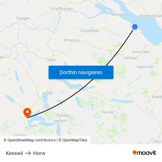 Kesswil to Horw map