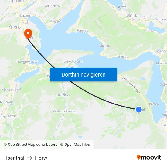 Isenthal to Horw map