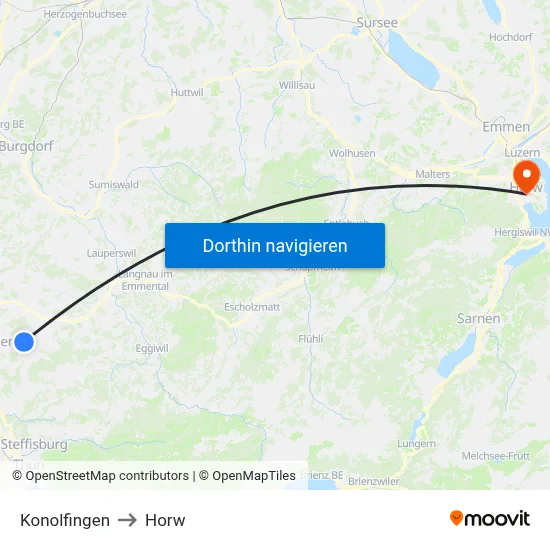 Konolfingen to Horw map