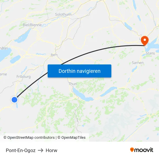 Pont-En-Ogoz to Horw map