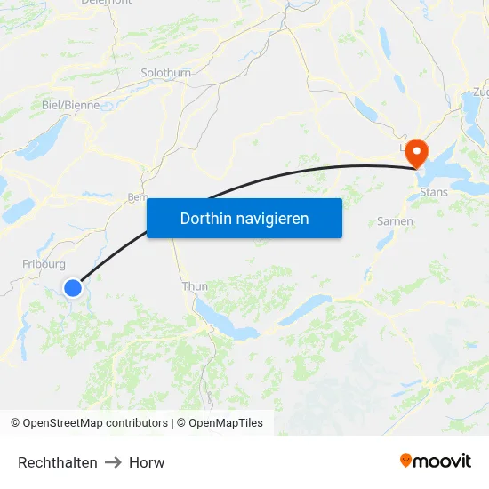 Rechthalten to Horw map